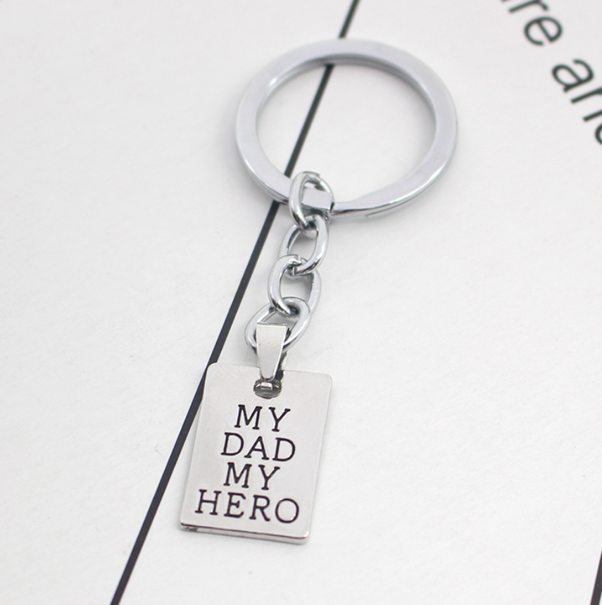 Porte-clés lettre mon papa mon héros lettre pendentif cadeau fête des pères accessoire pendentif