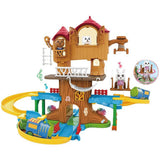 TD® Ensemble de piste  maison d'arbre de jouet de maison de jeu pour enfants,jouet de construction de scène de maison à plusieurs ét