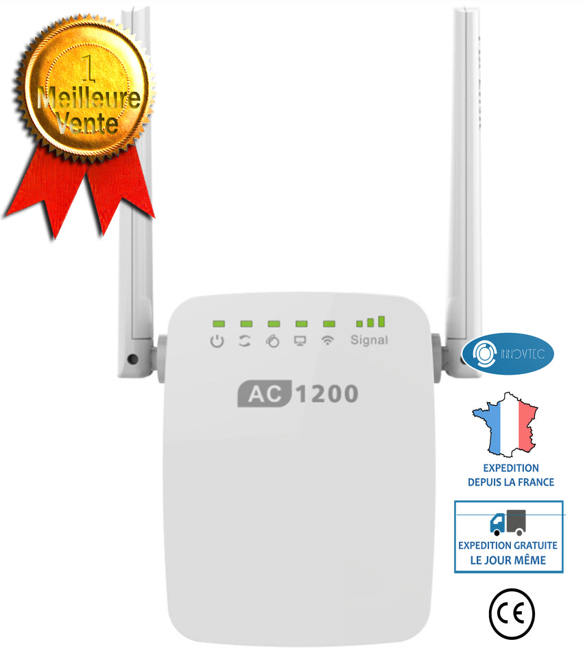 INN® Répéteur sans fil à double fréquence 1200M Nouveau répéteur WiFi sans fil AP AC12