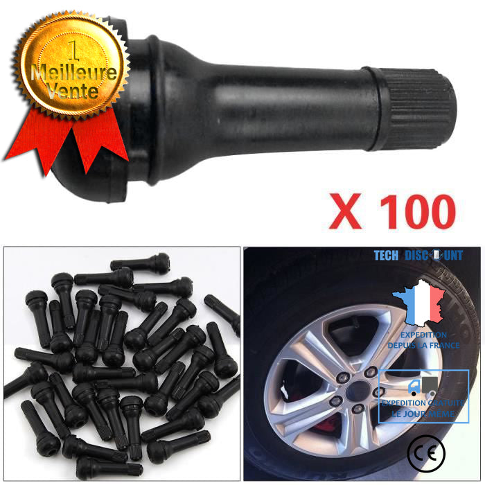 TD® Lot de 100 Pièces de valves de pneus/ Pneus TR414 en caoutchouc Vannes de voiture de pneus en caoutchouc Vannes Rim XFM70512630