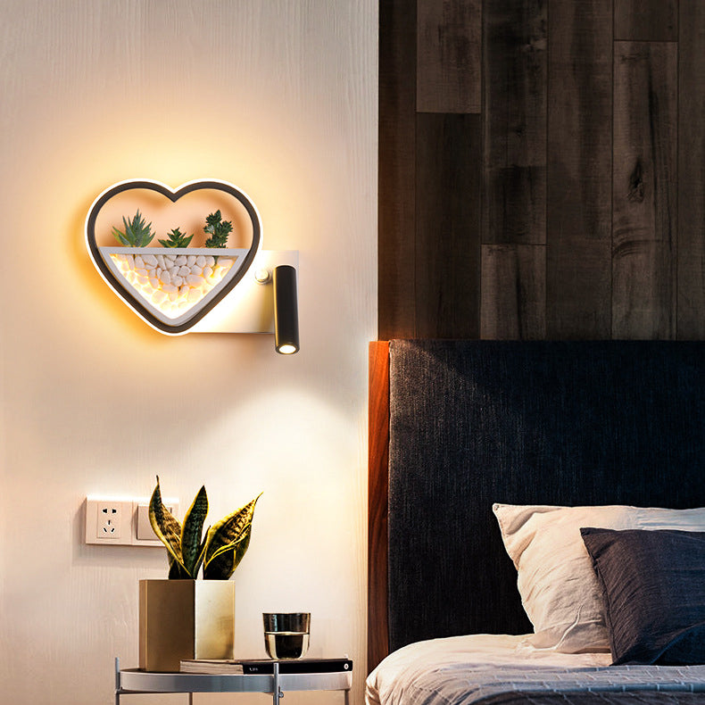 Applique murale en forme de coeur LED Style nordique Simplicité moderne Toile de fond TV Tête de lit de chambre Mur d'escalie