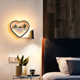 Applique murale en forme de coeur LED Style nordique Simplicité moderne Toile de fond TV Tête de lit de chambre Mur d'escalie