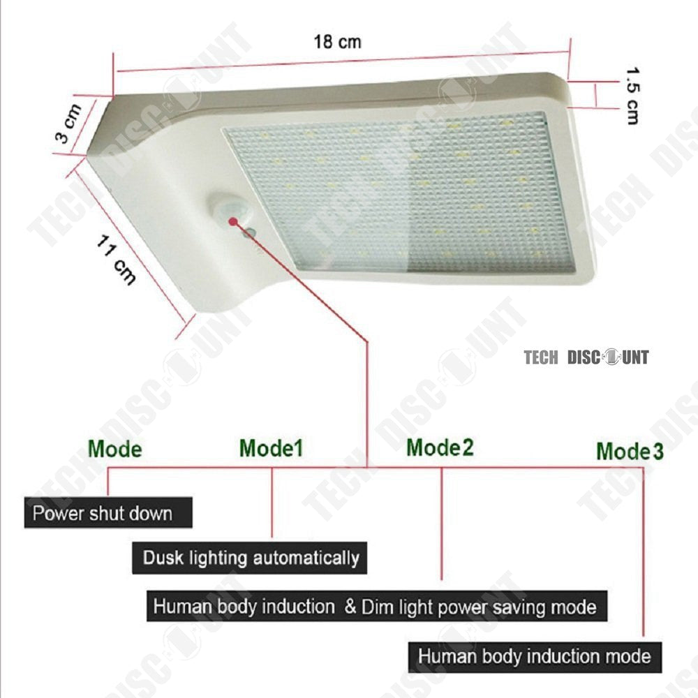 TD® Lampe solaire étanche 32 LED projecteur extérieur panneau solaire éclairage de nuit multifonctionnel détecteur mouvement