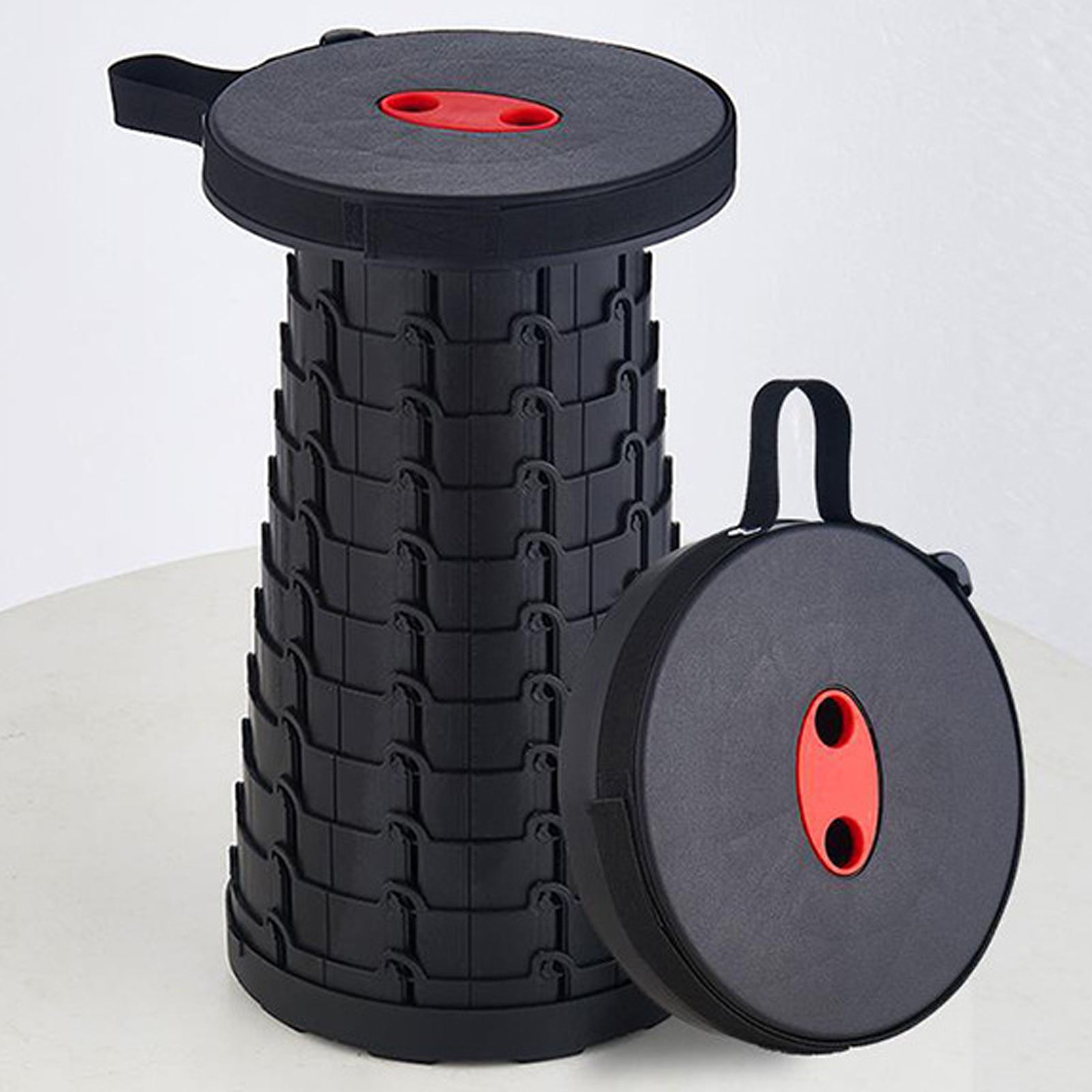 TD® Tabouret pliant escamotable réglable portatif extérieur stockage camping train de pêche intégré style simple plastique couleur n