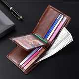 Portefeuille homme Brosse antivol anti-RFID anti-magnétique Portefeuille européen et américain en cuir huilé rétro Personnali