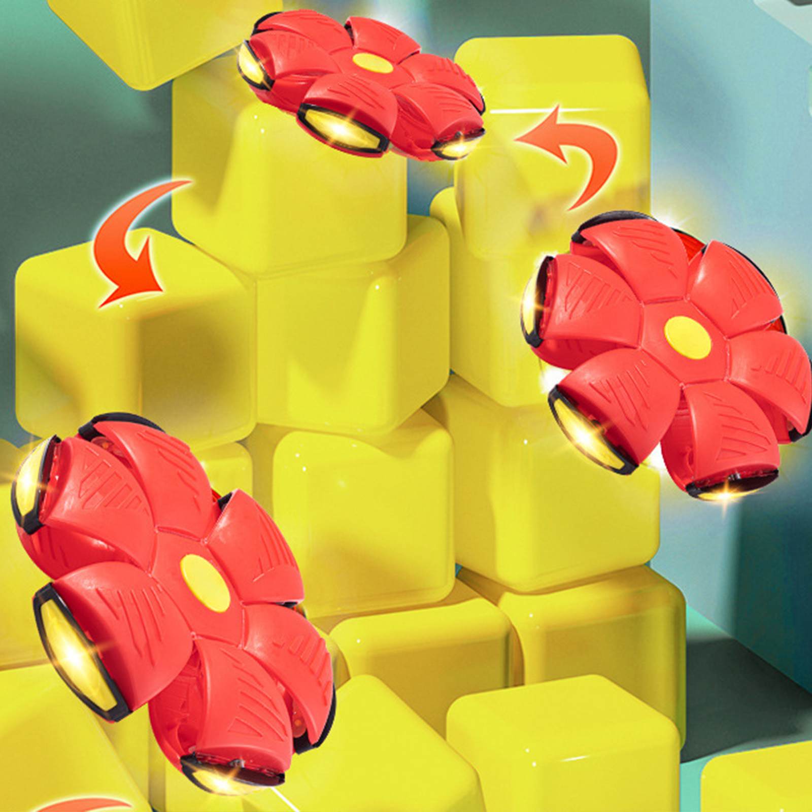 TD® Étape élastique sur la balle déformation évent volant disque jouet sports de plein air pour enfants volant disque balle jouet