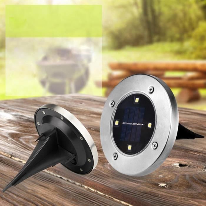 TD® 4 pièces 4 LED Lampes solaires à Enfoui Sol extérieur Jardin terrasse lamps - Accessoire Eclairage Externe 4 LED étanche