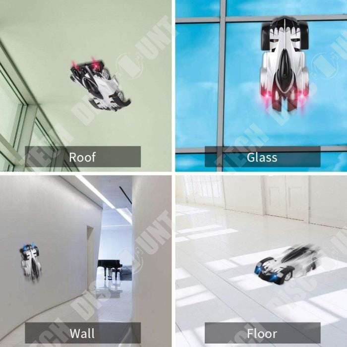 TD® RC Voiture Mur Grimpeur Rapide Voiture de Course Anti-gravité Cool Jouets pour Garçons 8-10 Ans Noir Cadeaux de Anniversaire Noë