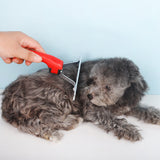 Peigne de toilettage rouge pour chien