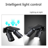 TD® Panneau Spot solaire double LED Lampe orientée corps avec détecteur mouvement extérieur éclairage énergie consommation renouvela
