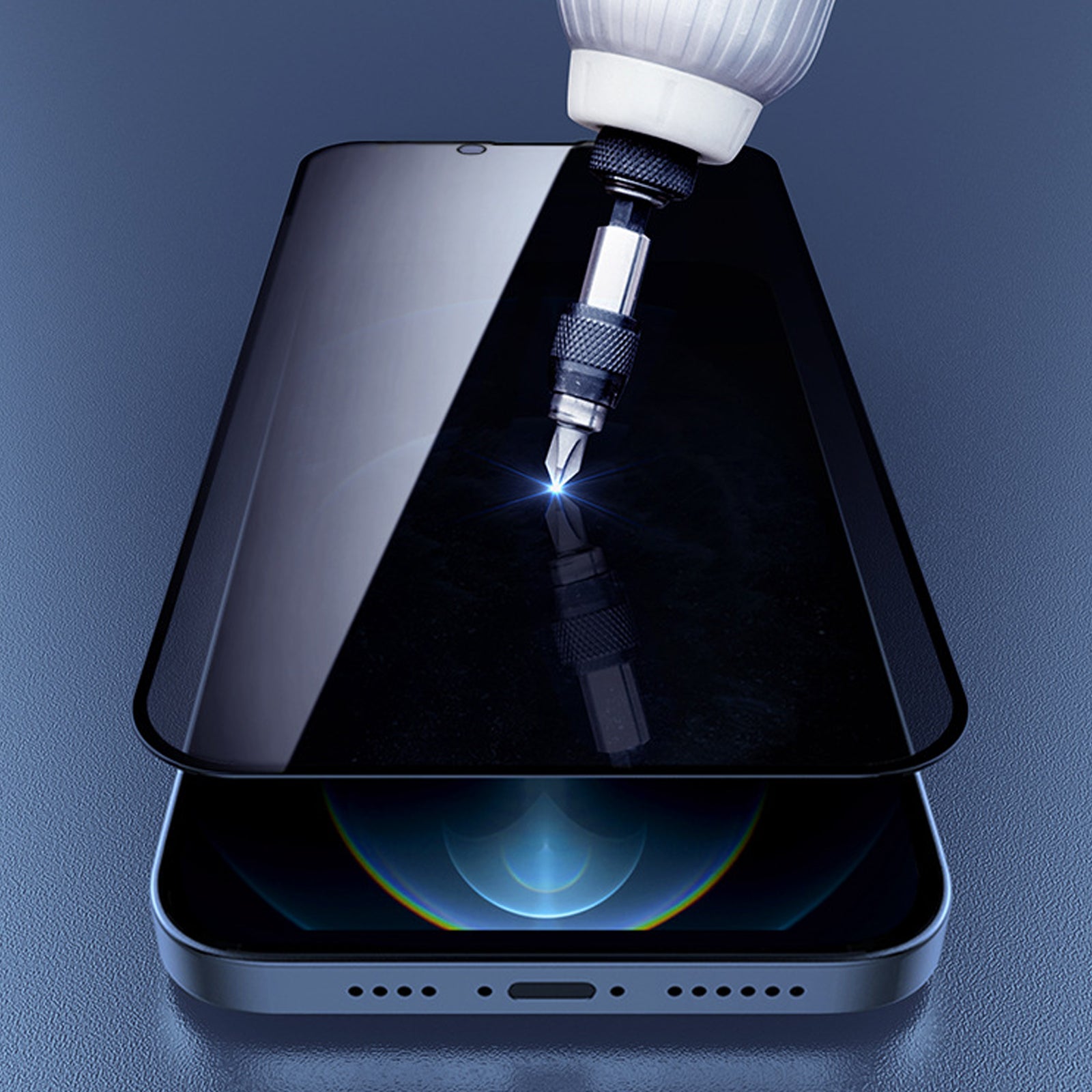 TD® Film trempé HD anti-empreintes digitales et intimité iPhone13 Pro MAX plein écran tactile sensible trou transparent