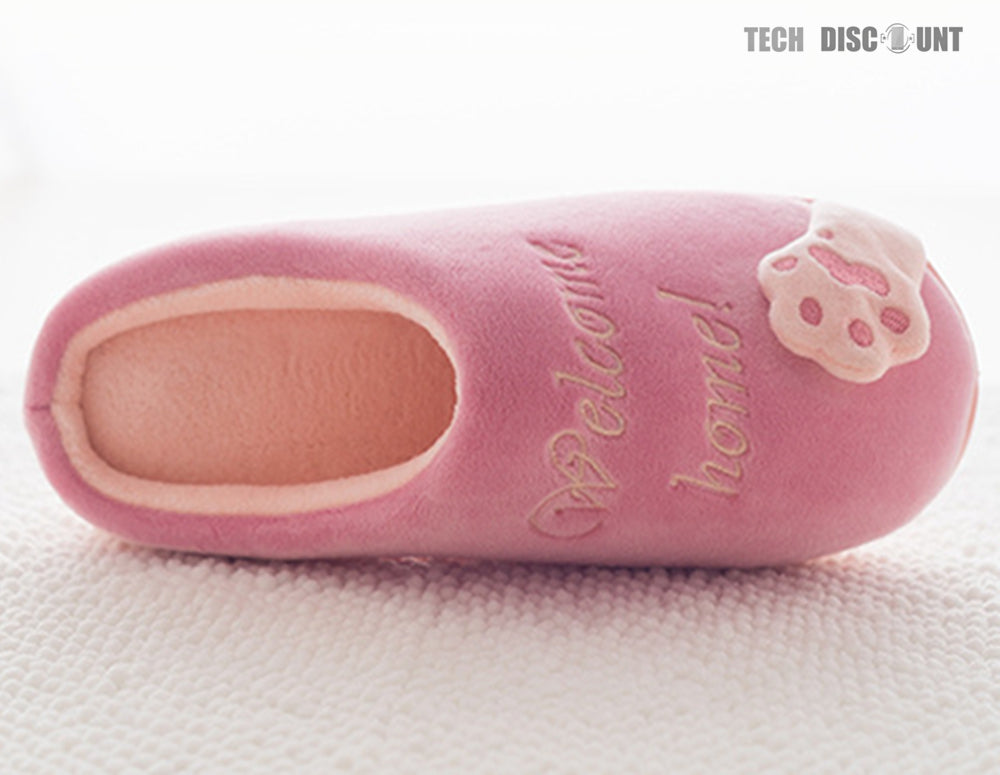 TD® Mignon Chat Pantoufles Pantoufles Intérieur Anti Slip Chaussures pour Les Femmes Et Les Hommes,Cône Violet,