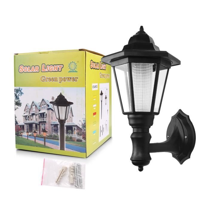 TD® LED solaire lapadaire blanc chaud souterrain éclairage lumière extérieur terrasse jardin chemin escalier patio mini lampe noire