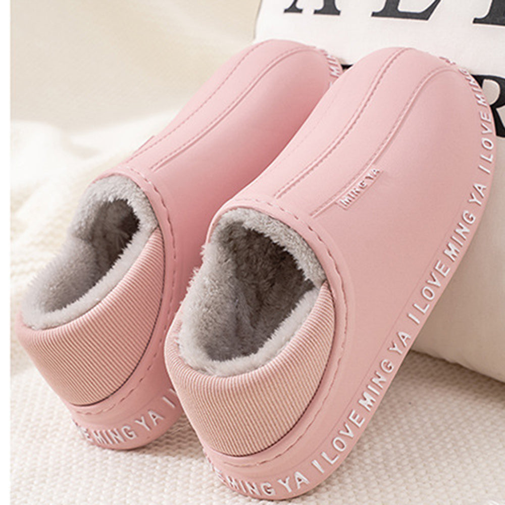 Pantoufles en coton  la maison chaudes d'intérieur d'hiver pour femmes,pantoufles antidérapantes semelles épaisses d'hiver la