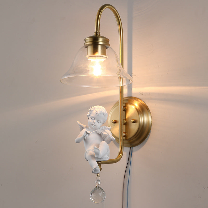 Applique Angel tout bronze Luxe léger Simplicité moderne le restaurant chambre chevet rayon Mur TV