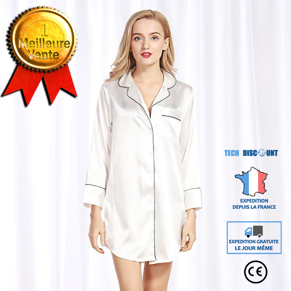 TD® M soie sexy dames chemise de nuit chemise en soie d'été pyjama féminin service à domicile