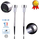 TD® Lampe extérieure solaire détecteur éclairage jardin lanterne lumineuse LED économie energie allée chemin herbes en acier inoxyda