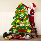 Arbre de Noël Feutre Arbre de Noël Lumières LED avec pendentifs de décoration de Noël Enfants DIY Nécessités quotidiennes de