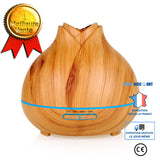 TD® Huile essentielle lampe d'encens instrument d'encens froid grain de bois atomiseur ultrasons humidificateur d'arôme coloré diffu