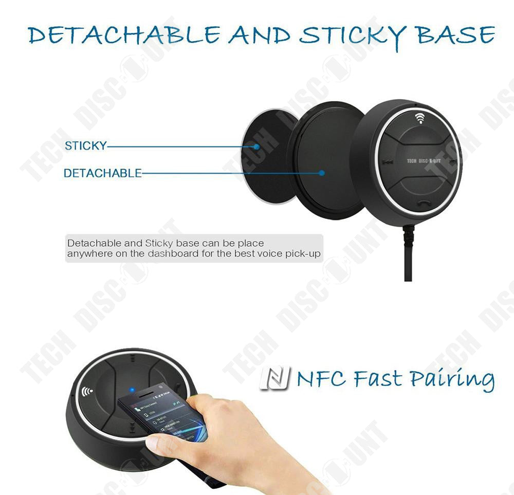 TD® Récepteur bluetooth de voiture jack USB audio kit mains libres chargeur stéréo téléphones conduite transmetteur musique allume
