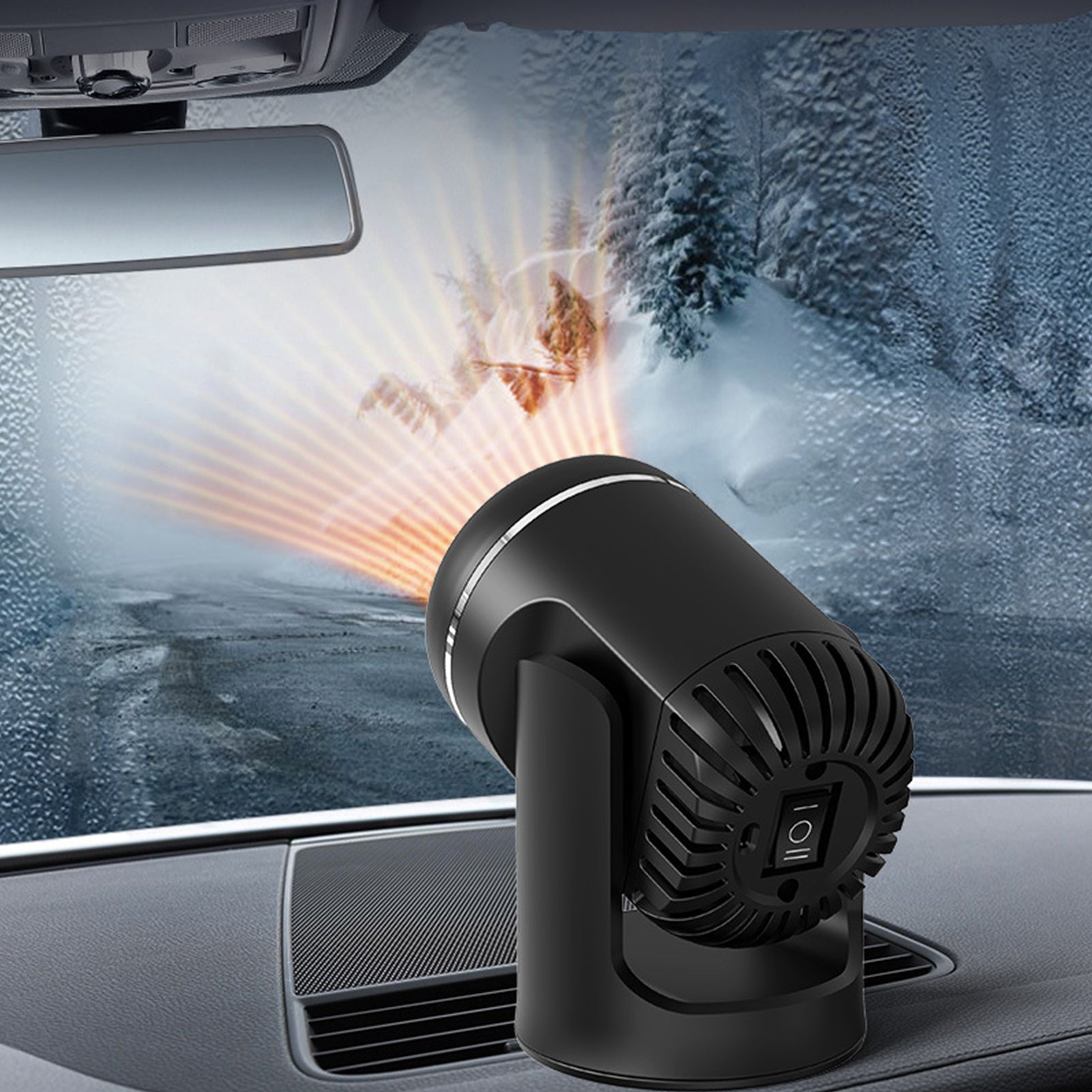 TD® Chauffage de voiture chauffage chauffage double usage 12 v haute puissance voiture chauffage électrique dégivreur rotation 360 °