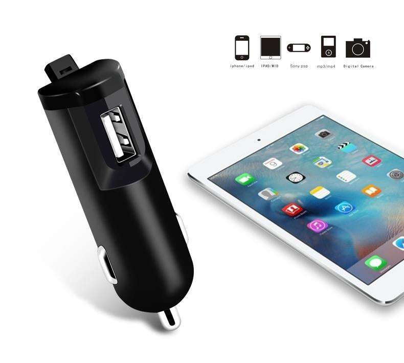 TD® Support téléphone voiture Transmetteur FM mains libres multifonction Bluetooth Lecteur MP3 Alimentation USB solide puissance