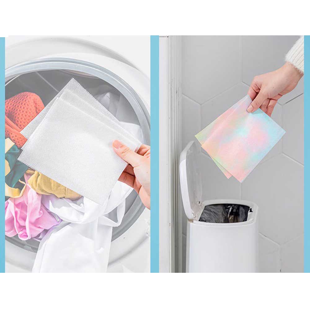 Feuille  de  lessive  anti-couleurs  mélangées  Feuille  d'absorption  de  couleur  anti-teinture de  couleur  de  lavage mél