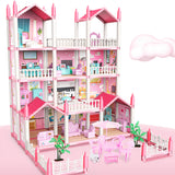 TD® Jouets de maison de jeu pour enfants, maison de villa de poupée,jouet d'assemblage de villa de château de simulation de petite f