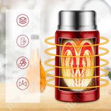 TD® BOUTEILLE bol Porte-aliments termos alimentaire isotherme en acier inoxydable rouge 500 ml froid chaud café repas transportable