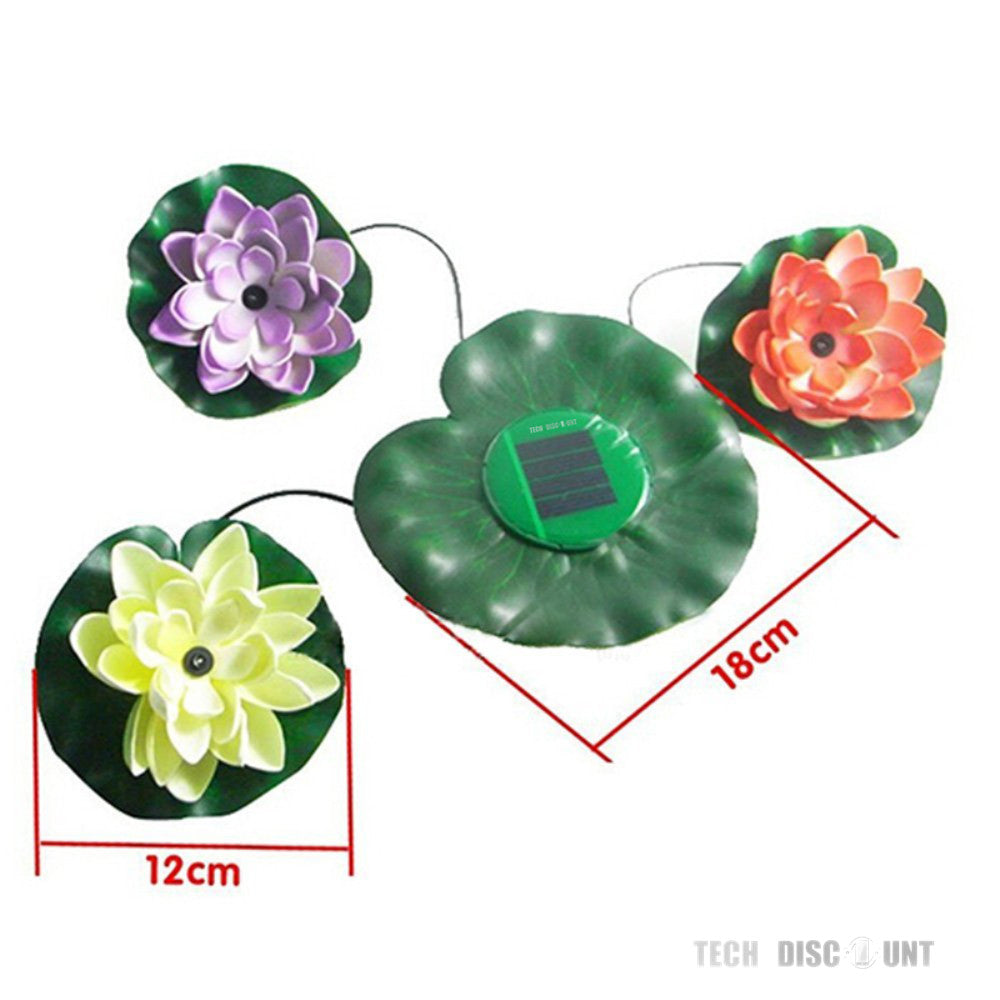 TD® Lampe solaire fleur lotus étanche flottante applique extérieur jardin Multi-couleur vœux fantaisie lumière fête cadeau décoratio