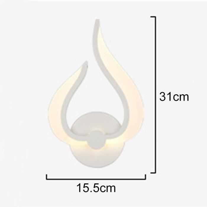 Applique murale LED en forme de flamme