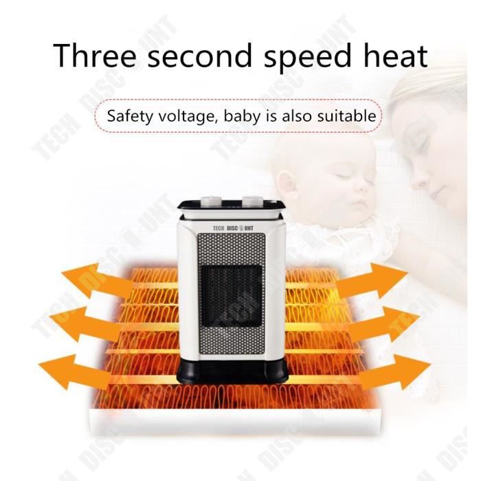 INN® TD® Chauffage d'appoint soufflant électrique salle de bain sortie d'air salon chambre chaleur économique  appareil automatique