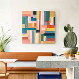 TD® Entrée restaurant peinture décorative abstraite rétro suspendu peinture carré nostalgique littérature et art nordique fond mural