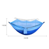 TD® 260*140 hamac en tissu de parachute extérieur bleu foncé et bleu clair avec moustiquaire armée vert camping tente aérienne