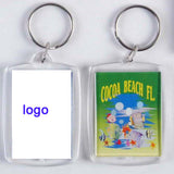 100 pièces porte-clés transparent Mini cadre photo vide 50 x 35mm Porte clefs cadre goodies