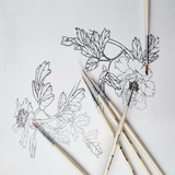 Ensemble de stylos de peinture en nylon dessin étudiant adulte pinceau peinture cheveux en nylon doré 12 stylo de peinture de