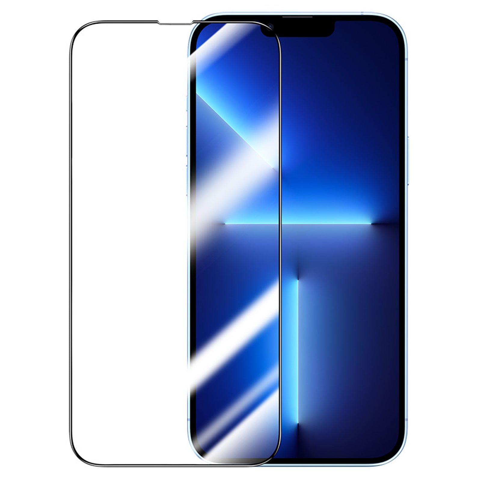 TD® iPhone13Pro max transparent HD anti-empreintes digitales protecteur d'écran en film trempé texture en métal nu bord amélioré