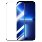 TD® iPhone13Pro max transparent HD anti-empreintes digitales protecteur d'écran en film trempé texture en métal nu bord amélioré