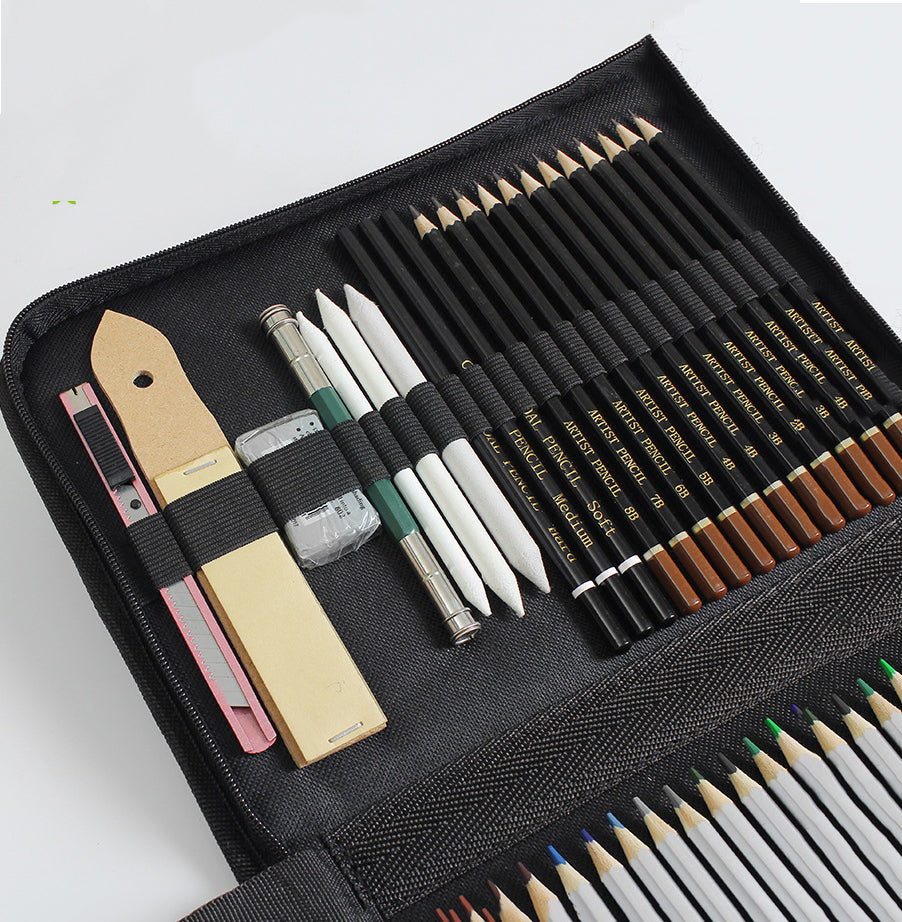 Croquis en bois dessin portable sac à main peinture étudiant étude papeterie dessin crayons, crayons de couleur professionnel