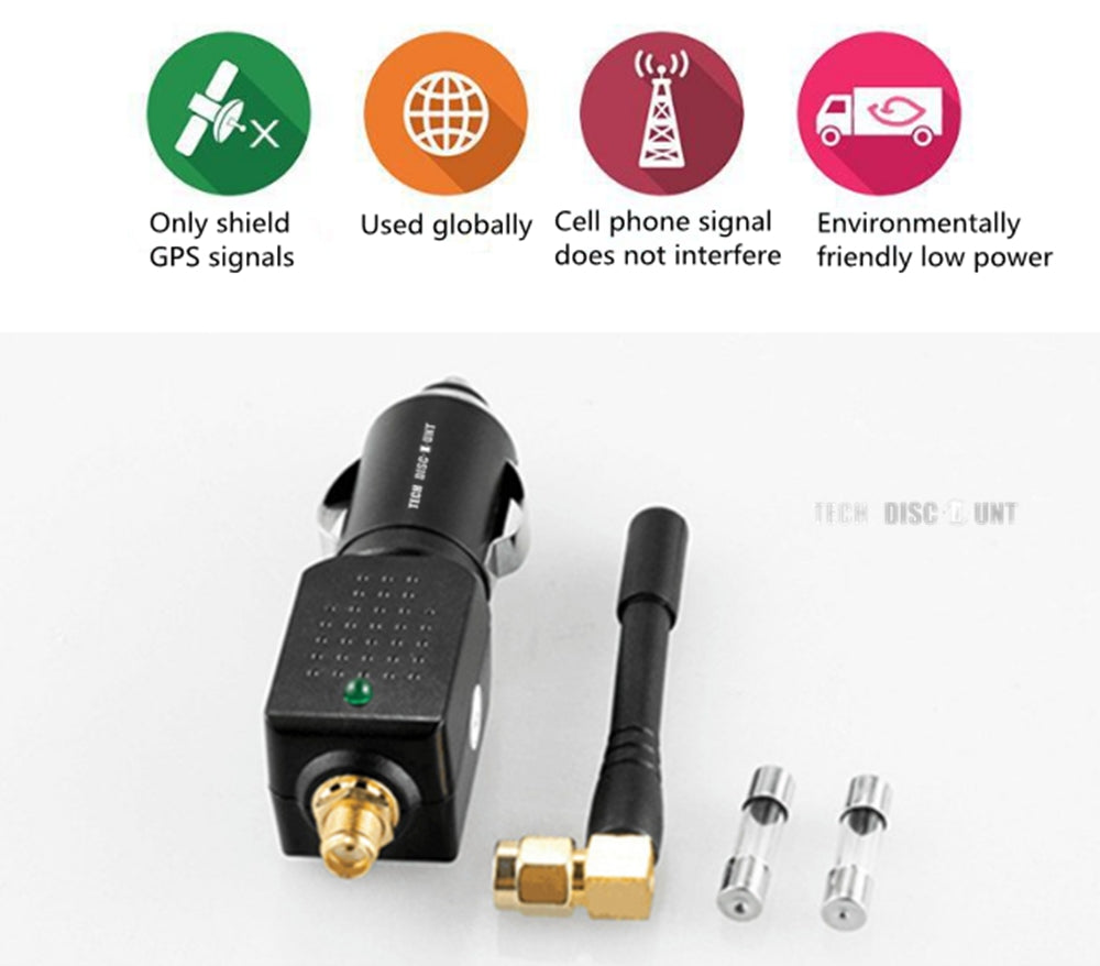TD® Brouilleur gps voiture allume cigare de signal d'ondes rapide Bloqueur localisation puissance efficace anti-suivi interférence