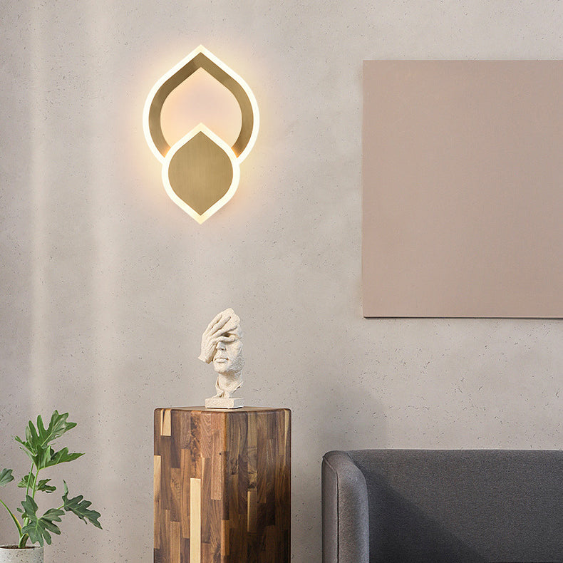 Applique tout bronze Luxe léger Postmoderne Personnalité créative le salon Toile de fond TV Porche Tête de lit de chambre