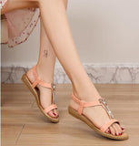 TD® Été Femmes Mesdames Bohème élastique cristal papillon plat sandales de plage Sandales à brides élastiques avec boucle papillon