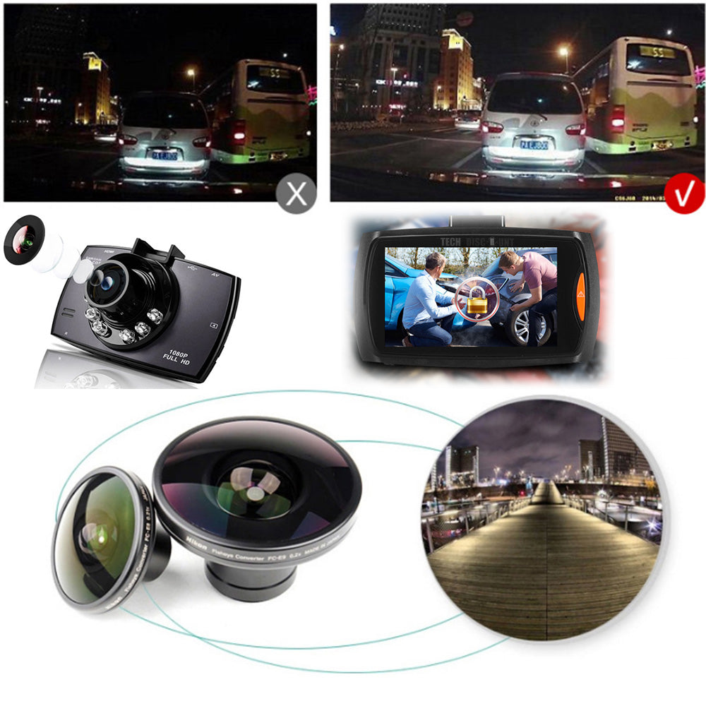 TD® camcorder camera de recul hd voiture wifi tableau de bord enregistrement boucle vision nocturne infrarouge détection mouvement