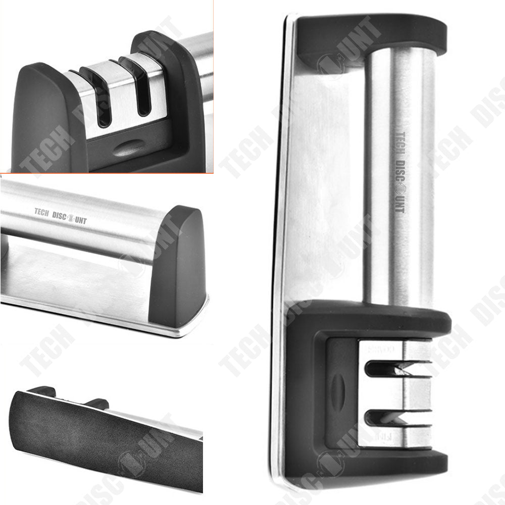 TD® aiguiseur couteaux et ciseaux professionnel boucher cuisine manuel avec poignée affûtage lame portable universel découpage rapid
