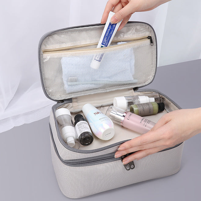 Sac de rangement, soutien-gorge, sous-vêtements, articles de toilette, multifonction, double couche, imperméable, grande capa