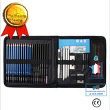 Ensemble de crayons croquis 42 pièces Kit d'outils peinture Pinceau à poudre de charbon de bois Fournitures d'art professionn