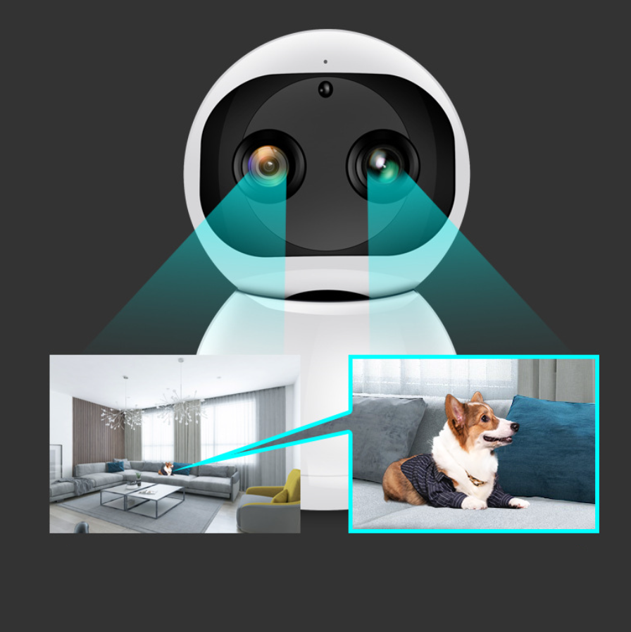 INN® Caméra de surveillance robot binoculaire HD home caméra WiFi à distance intérieure multifonctionnelle