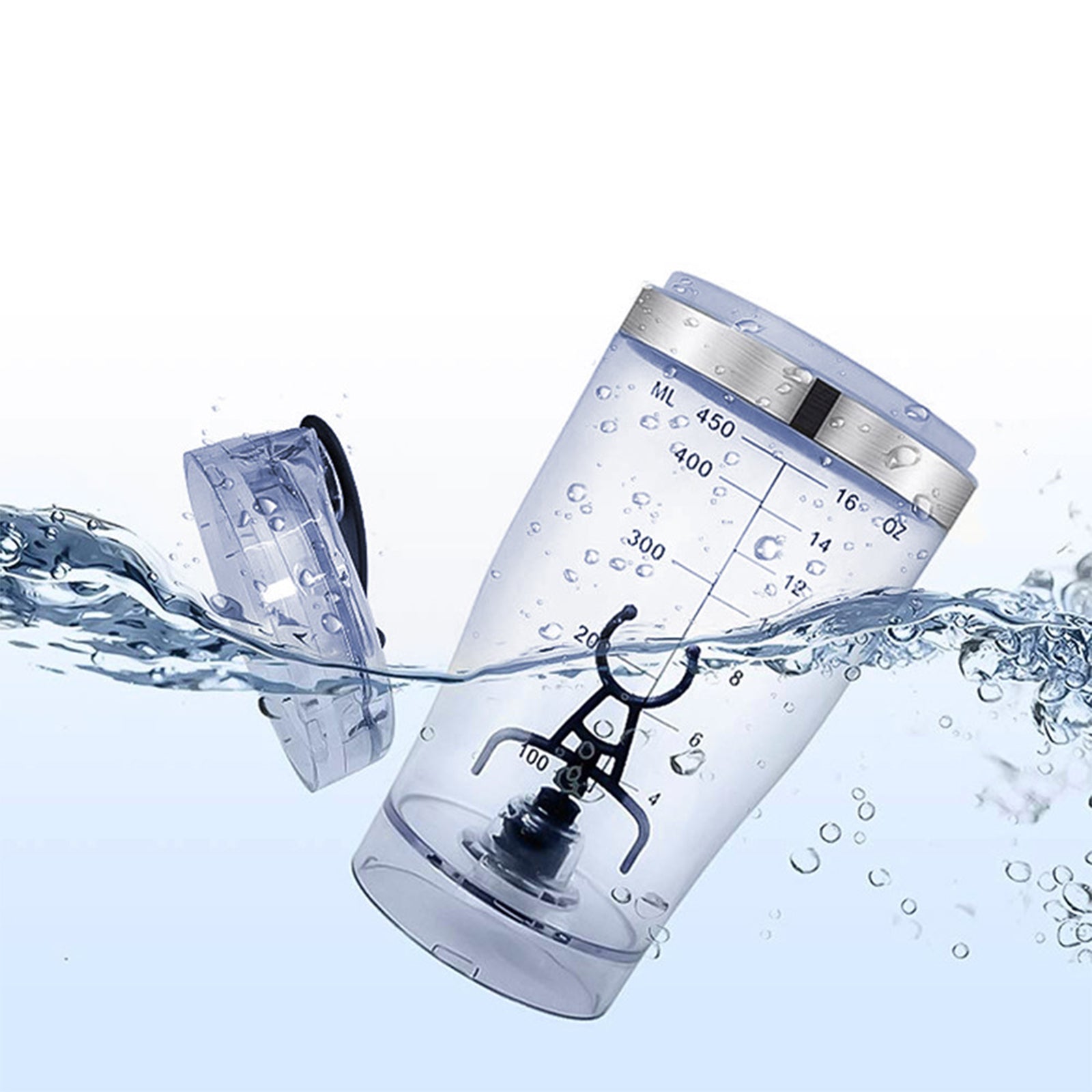 TD® Tasse à agitation automatique charge USB tasse à café paresseux tasse à milkshake électrique portable tasse à shaker 450 ml