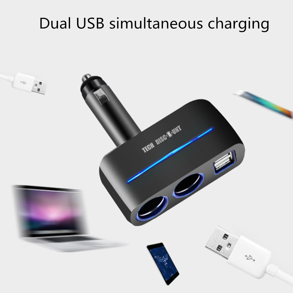 TD® chargeur voiture allume cigare usb rapide quick charge samsung iphone intelligent téléphone portable 2 ports de sockets double U