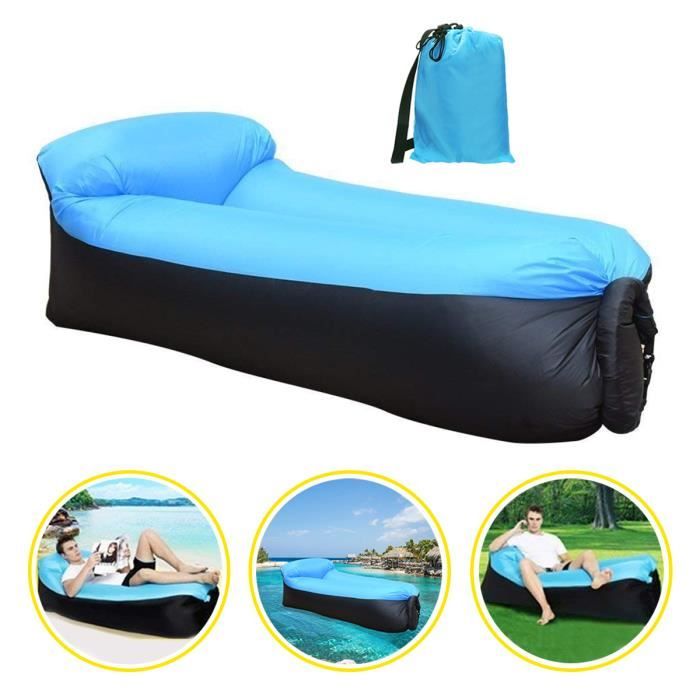 Hamac gonflable bleu sofa plein air